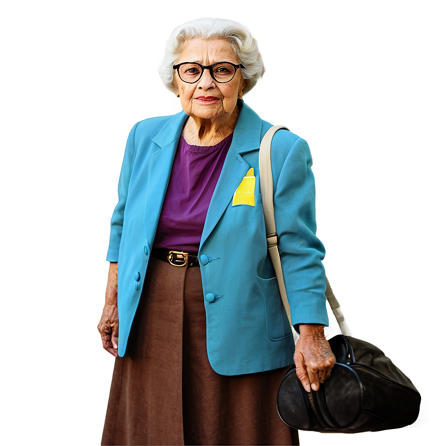 Old Woman With Glasses Png Ltf25