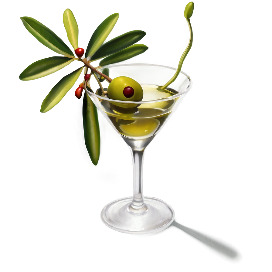 Olive Garnished Martini Png 46