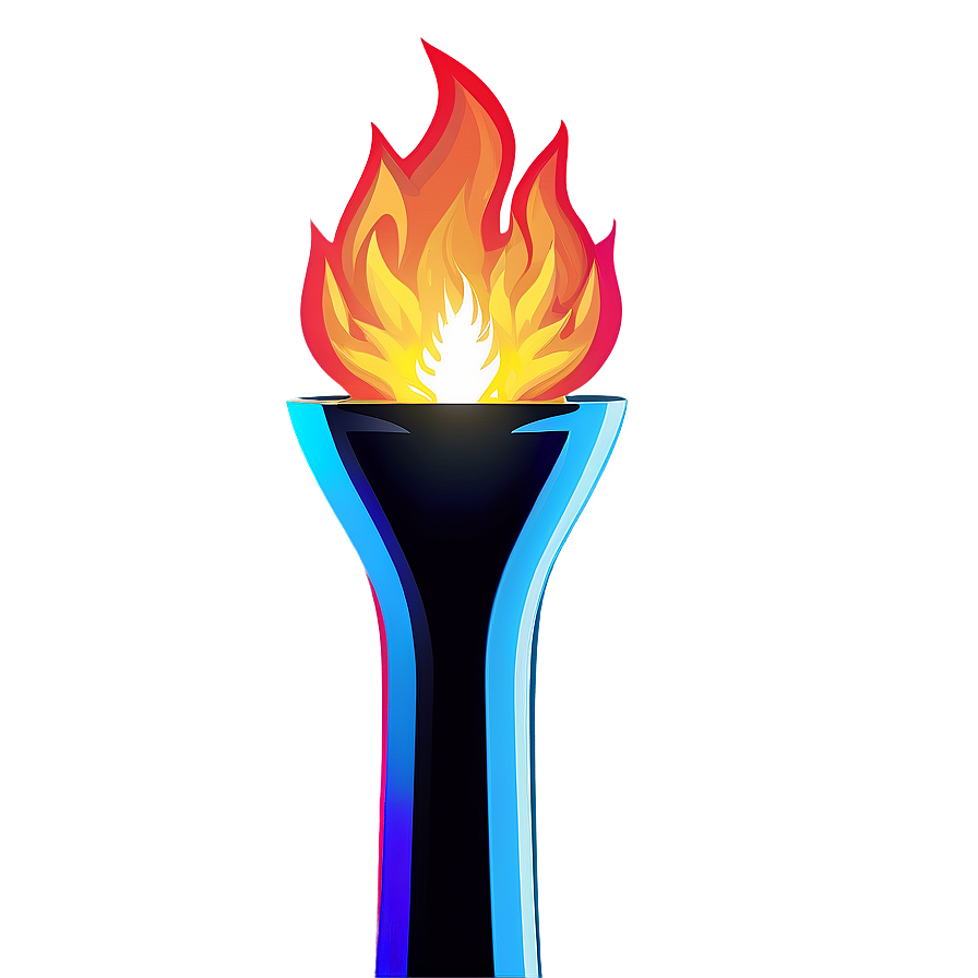 Olympic Torch Colorful Illustration Png 06272024