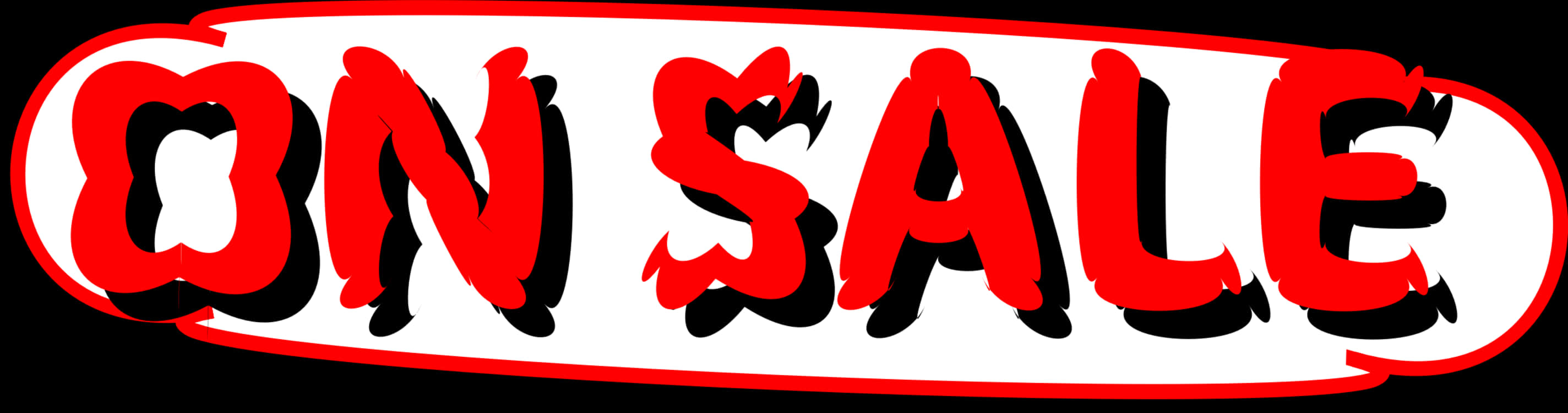 On Sale Red Black Signage PNG with transparent background