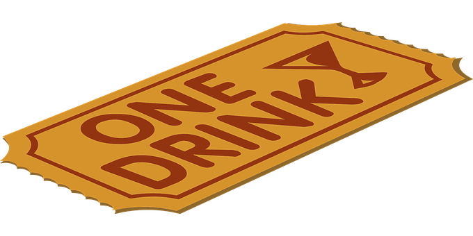 One Drink Ticket Illustration PNG with transparent background