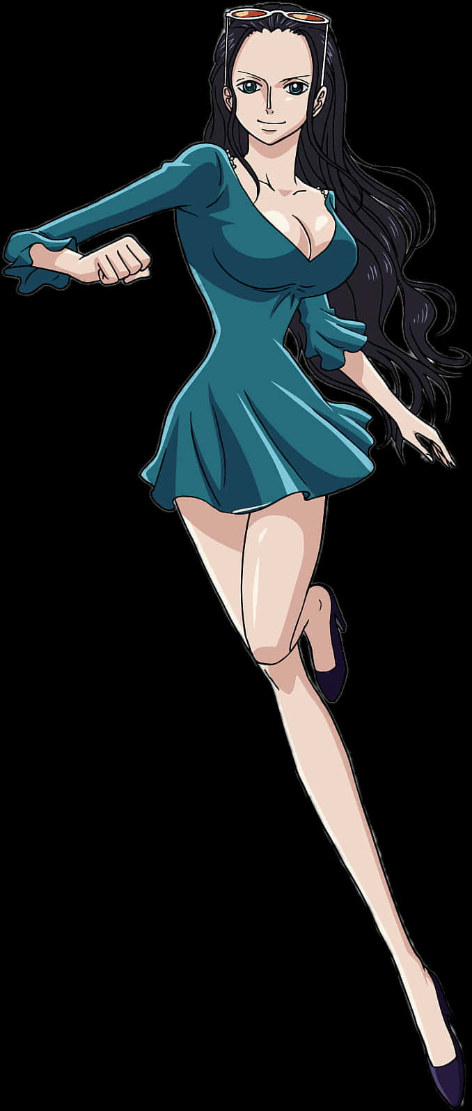 One_ Piece_ Animated_ Character_in_ Blue_ Dress