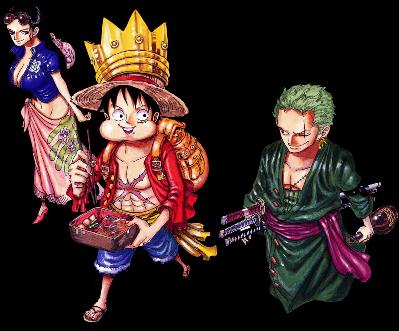 One Piece Luffy Zoro Nami Artwork