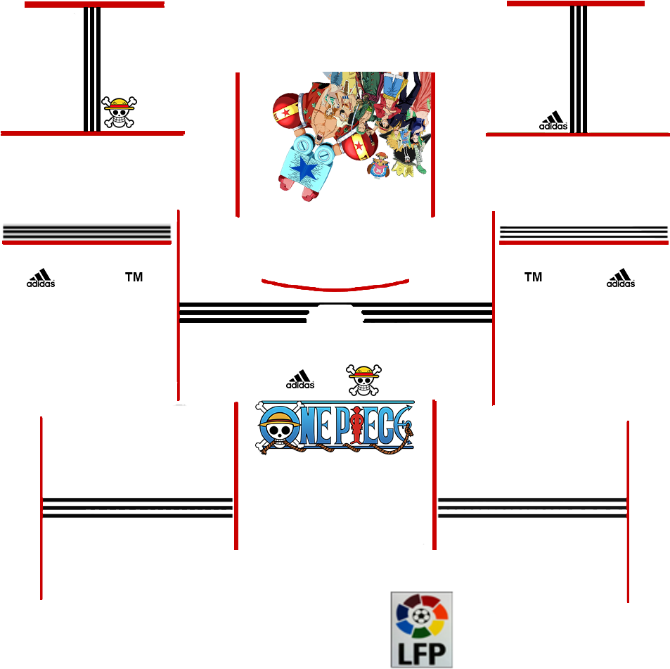 One Piece Themed Soccer Kit Design PNG with transparent background
