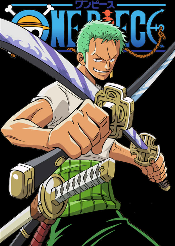 One Piece Zoro With Swords PNG with transparent background
