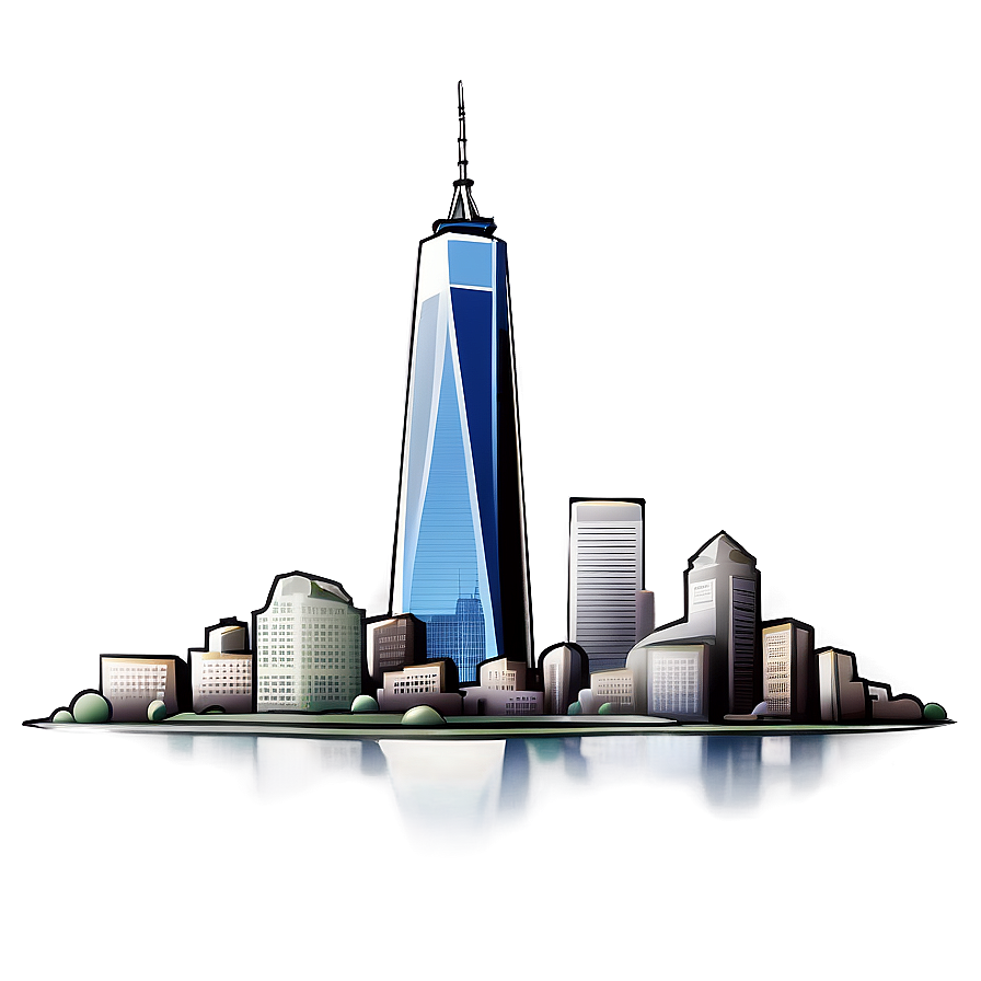 One World Trade Center Detailed Sketch Png 06252024