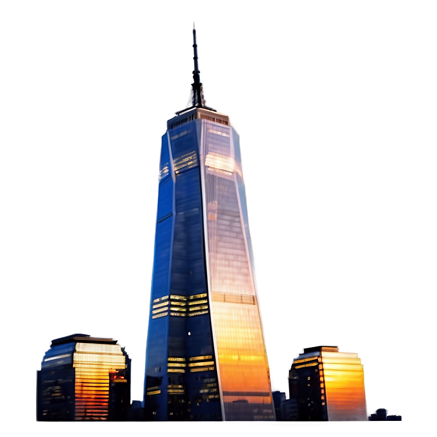 One World Trade Center Vibrant Sunset Png 06252024