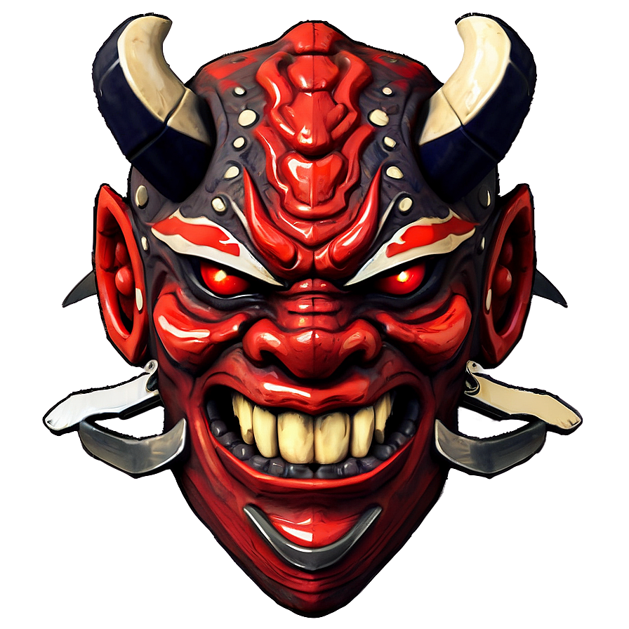 Oni Mask And Swords Png Qng