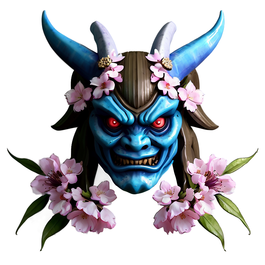 Oni With Cherry Blossoms Png Eqv49