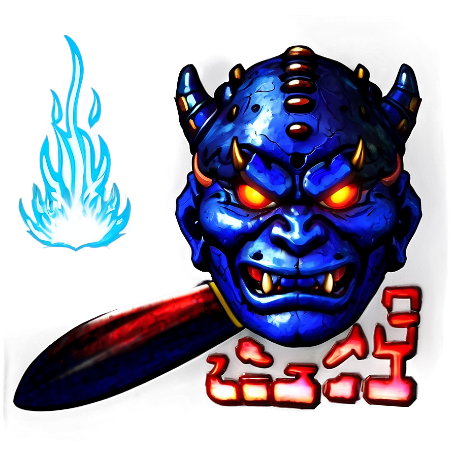 Oni With Flames Background Png 65