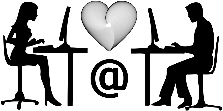 Online Dating Silhouette PNG with transparent background