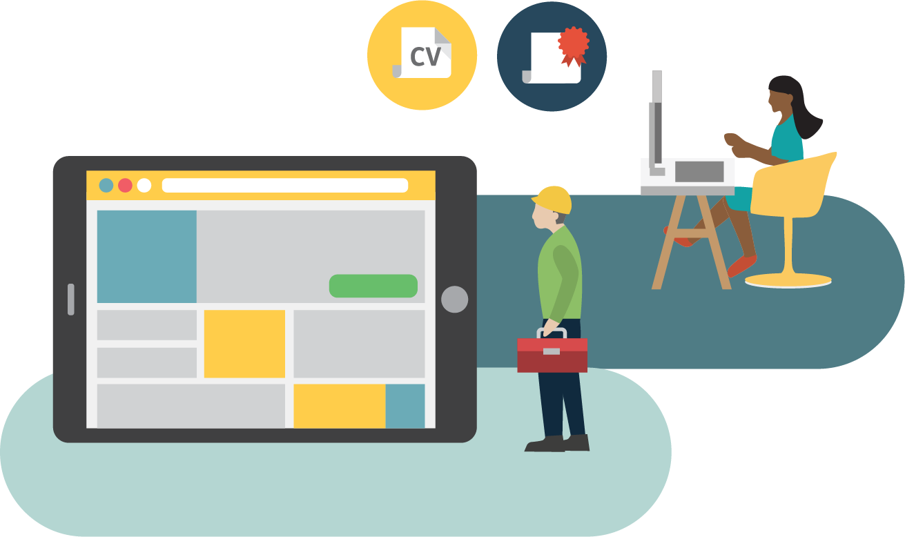 Online Job Application Process Illustration PNG with transparent background