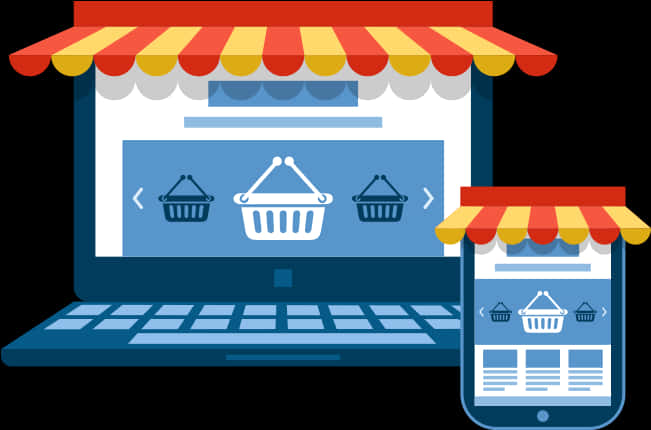 Online Shopping Cross Platform Illustration