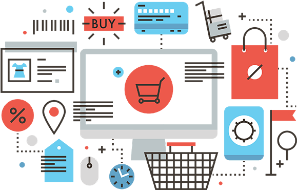 Online Shopping Elements Graphic