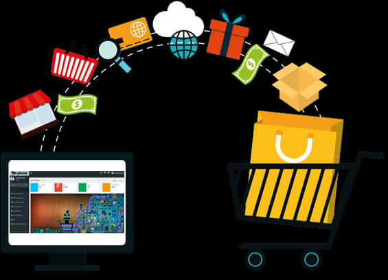 Online Shopping Elements Graphic PNG image with a transparent background, free high-resolution download