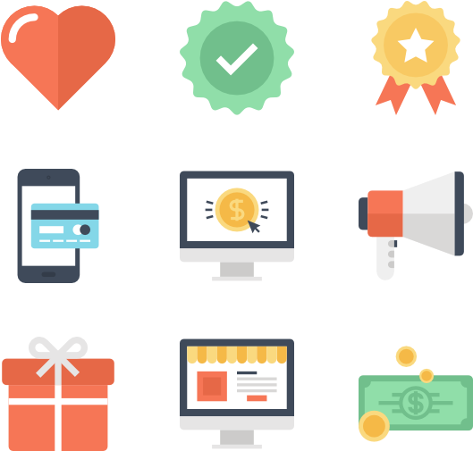 Online Shopping Elements Vector PNG with transparent background