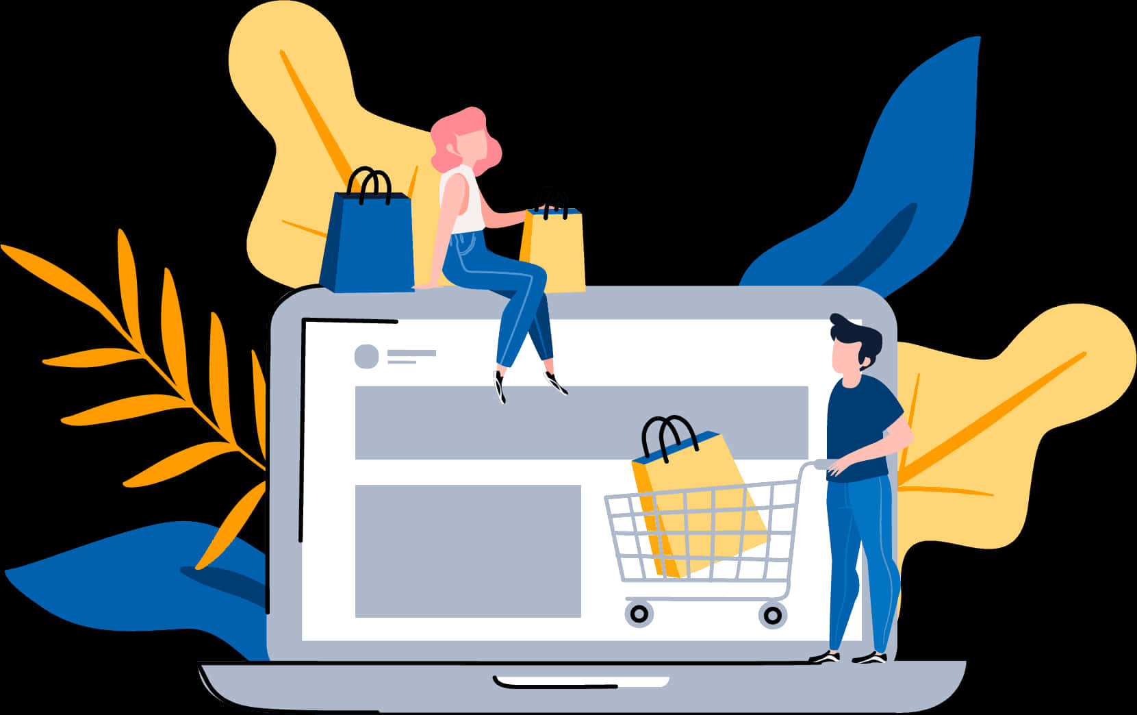 Online Shopping Experience Illustration