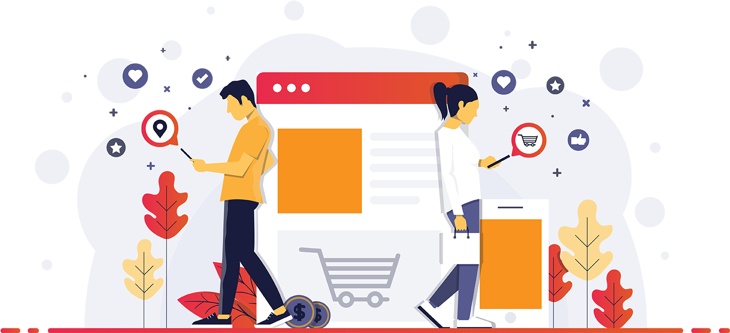 Online Shopping Experience Illustration PNG with transparent background