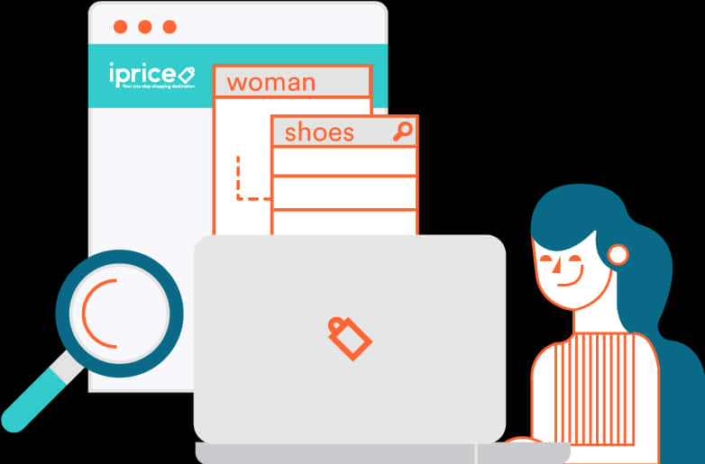 Online Shopping Experience Illustration