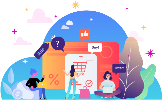 Online Shopping Experience Illustration