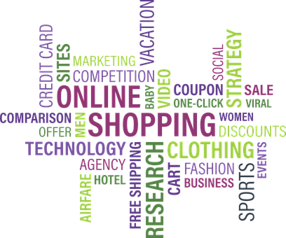 Online Shopping Word Cloud PNG with transparent background