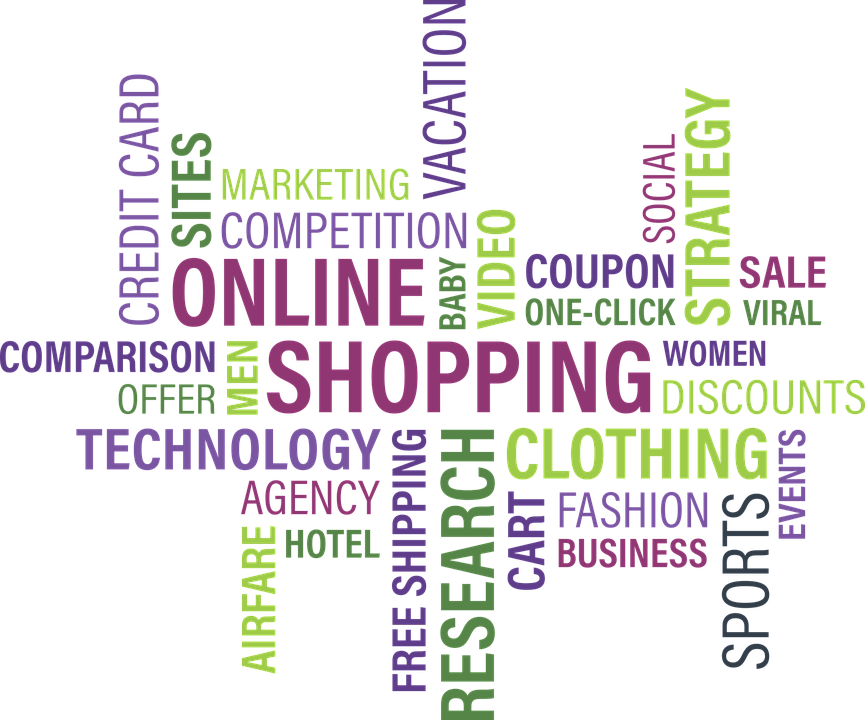 Online Shopping Word Cloud PNG with transparent background