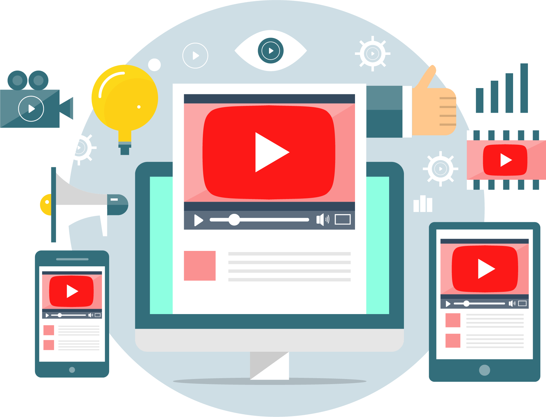 Online Video Content Marketing Concept