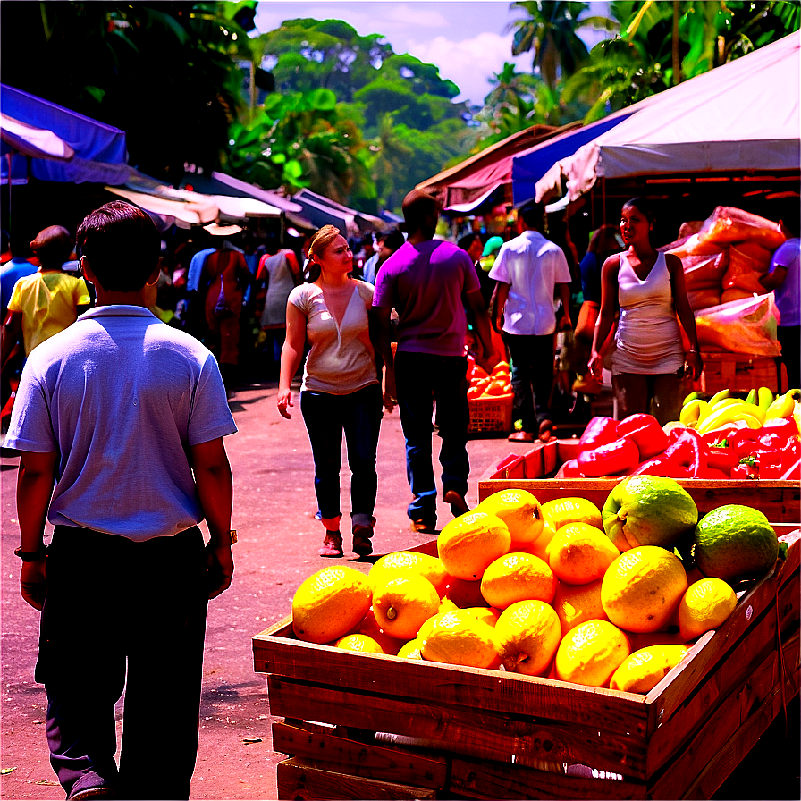 Open Air Market Crowd Png Rye