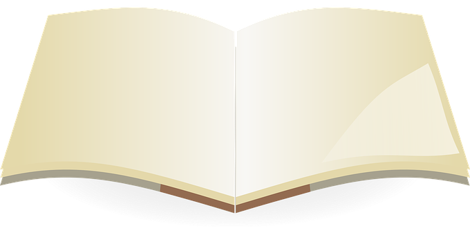 Open Blank Book Vector PNG with transparent background