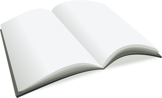 Open Blank Bookon Black Background PNG with transparent background