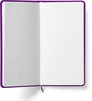 Open Blank Purple Notebook