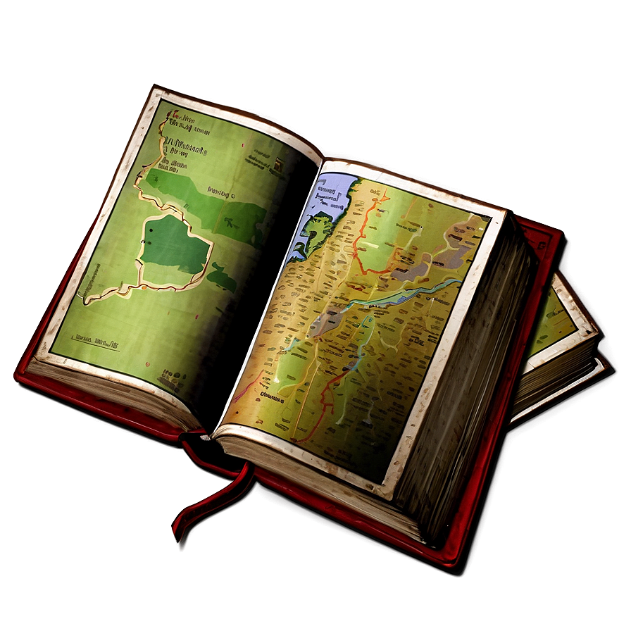 Open Book And Map Png Evn15