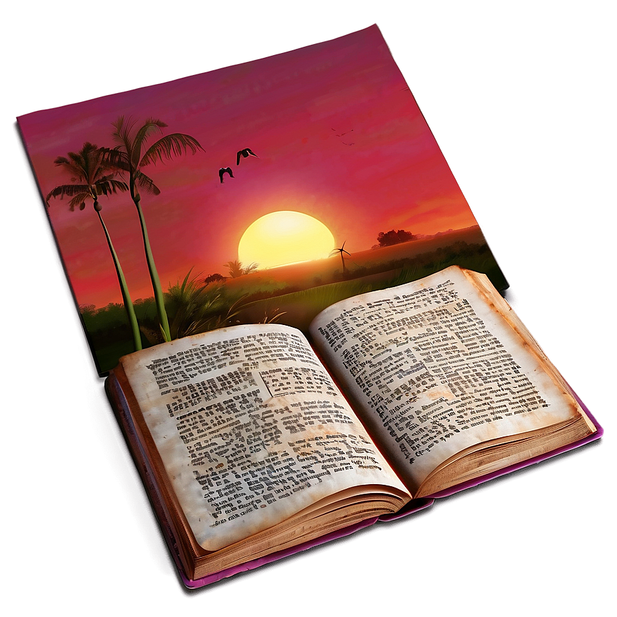 Open Book And Sunset Png Lfi