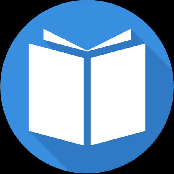 Open Book Icon Blue Background