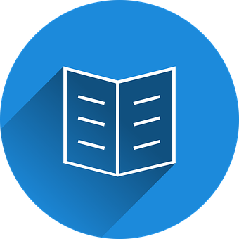 Open Book Icon Blue Background PNG with transparent background