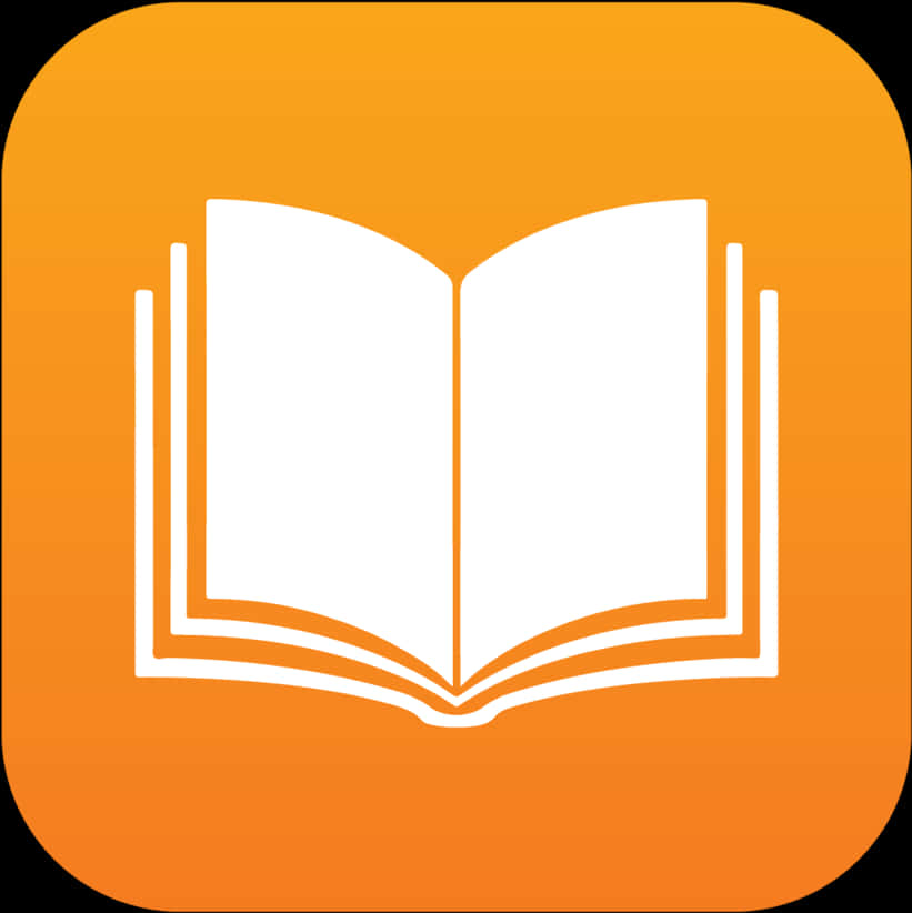 Open Book Icon Orange Background