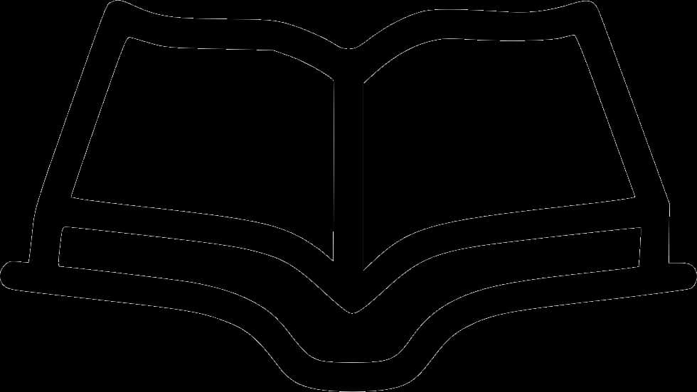 Open Book Outline PNG with transparent background
