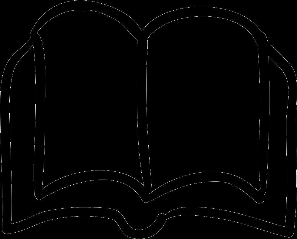 Open Book Outline Vector PNG with transparent background