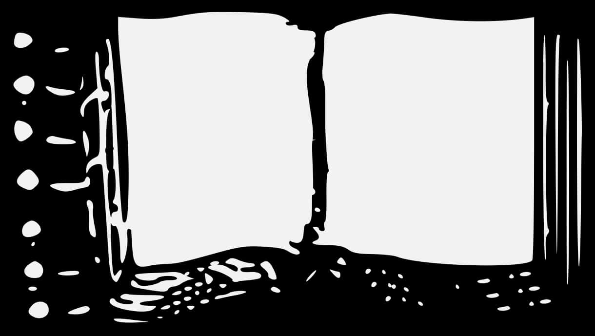 Open Book Silhouette PNG with transparent background