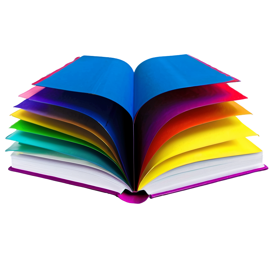 Open Book With Colored Pages Png Sxv26