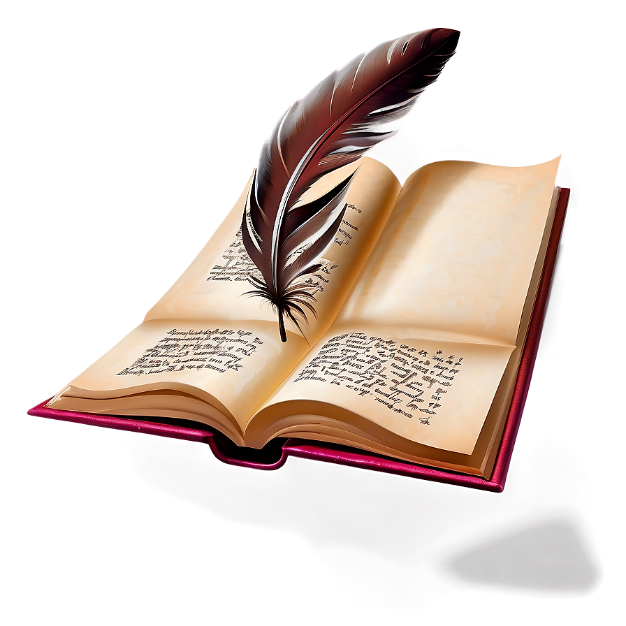 Open Book With Quill Png 05232024