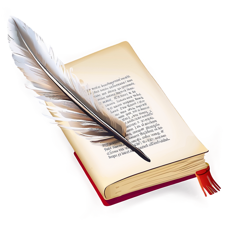 Open Book With Quill Png Xhp23