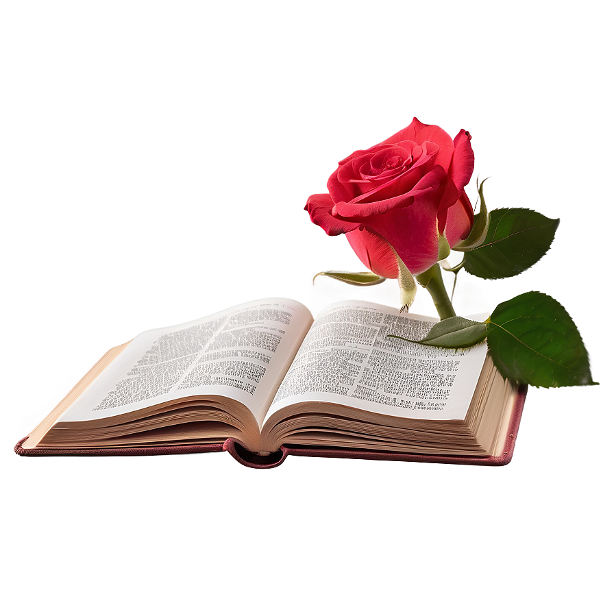 Open Book With Rose Png Mwl90