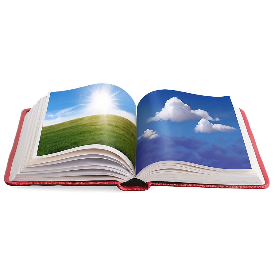 Open Book With Sky Png Idr