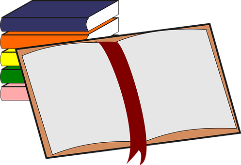 Open Bookand Stackof Books PNG with transparent background