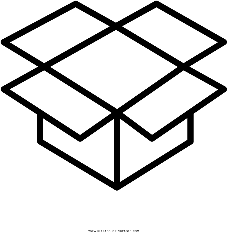 An Open Box Coloring Page - Think Outside The Box Icon PNG image with a transparent background, free high-resolution download