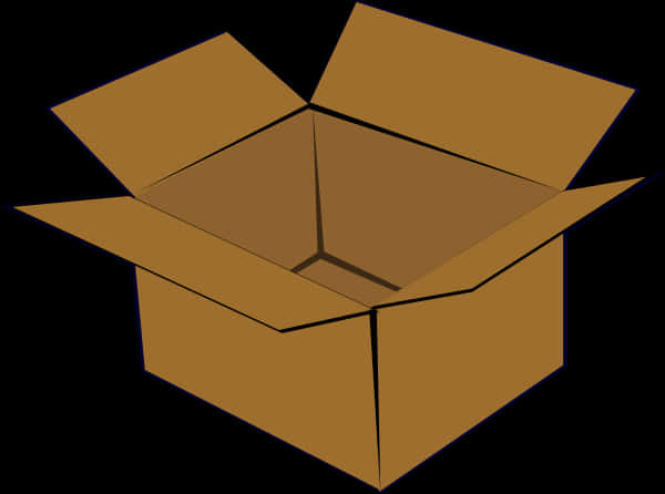 Open Cardboard Box Vector PNG with transparent background