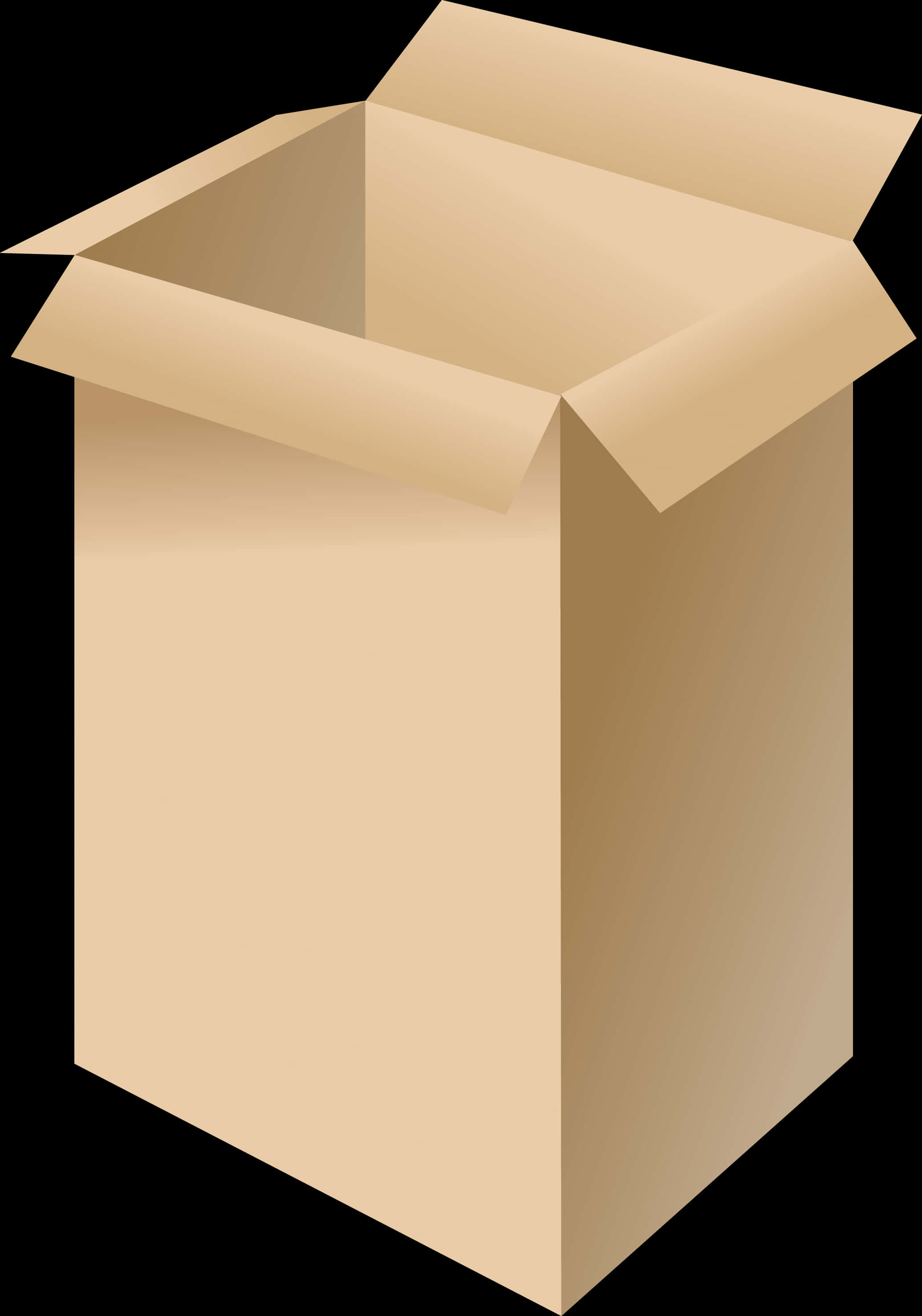 Open Cardboard Box Vector PNG with transparent background