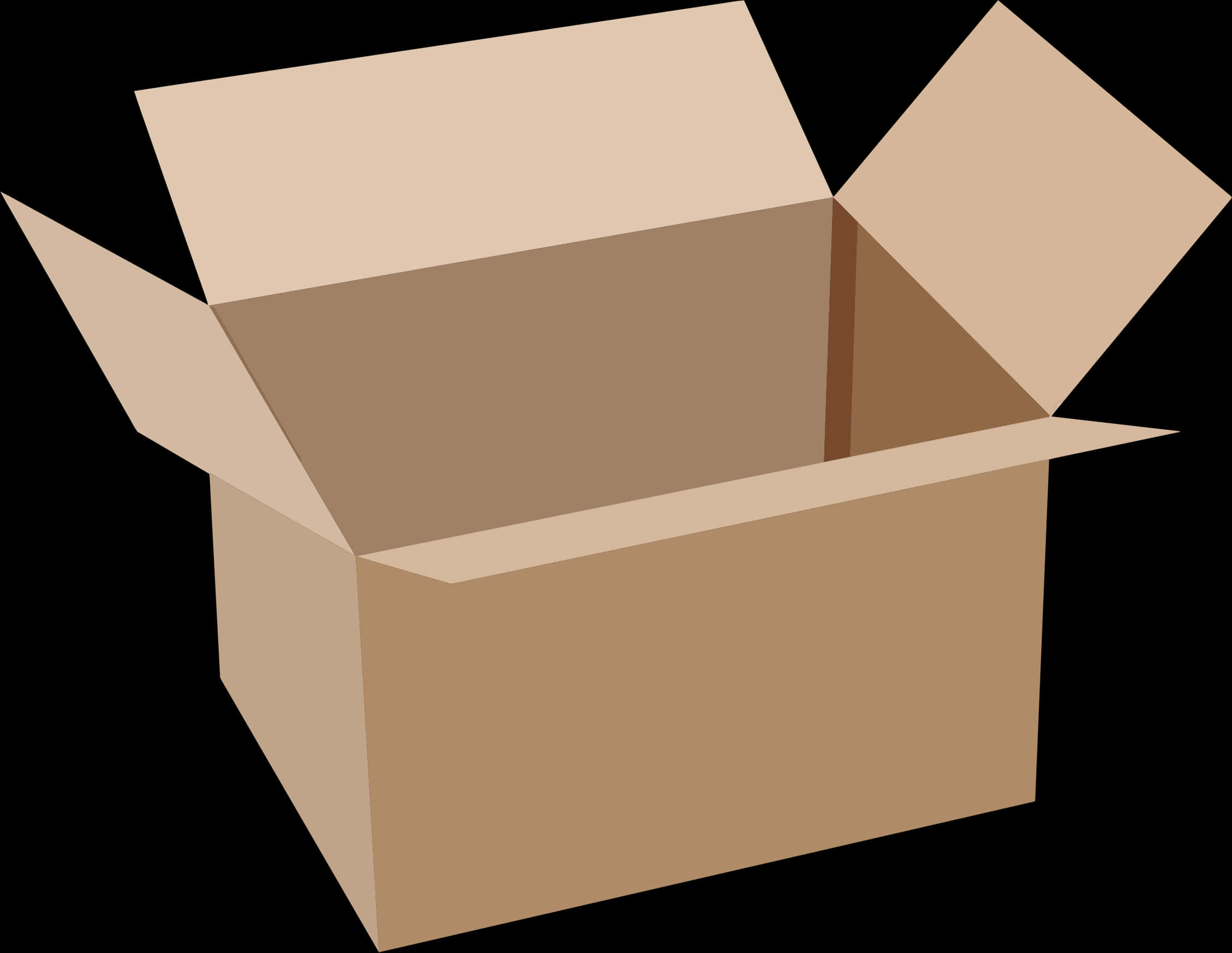 Open Cardboard Box Vector PNG with transparent background