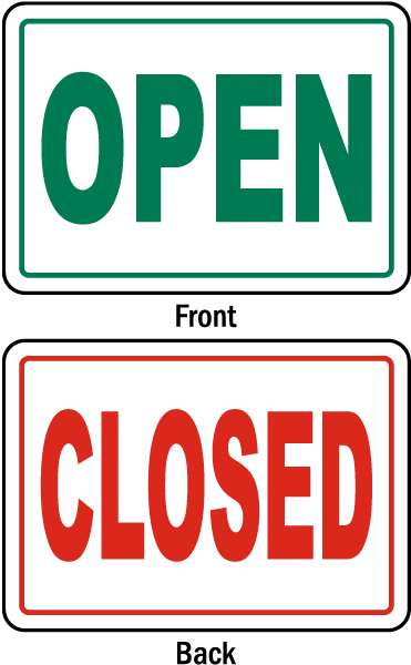 Open Closed Sign Flipside 371x600 PNG image with a transparent background, free high-resolution download